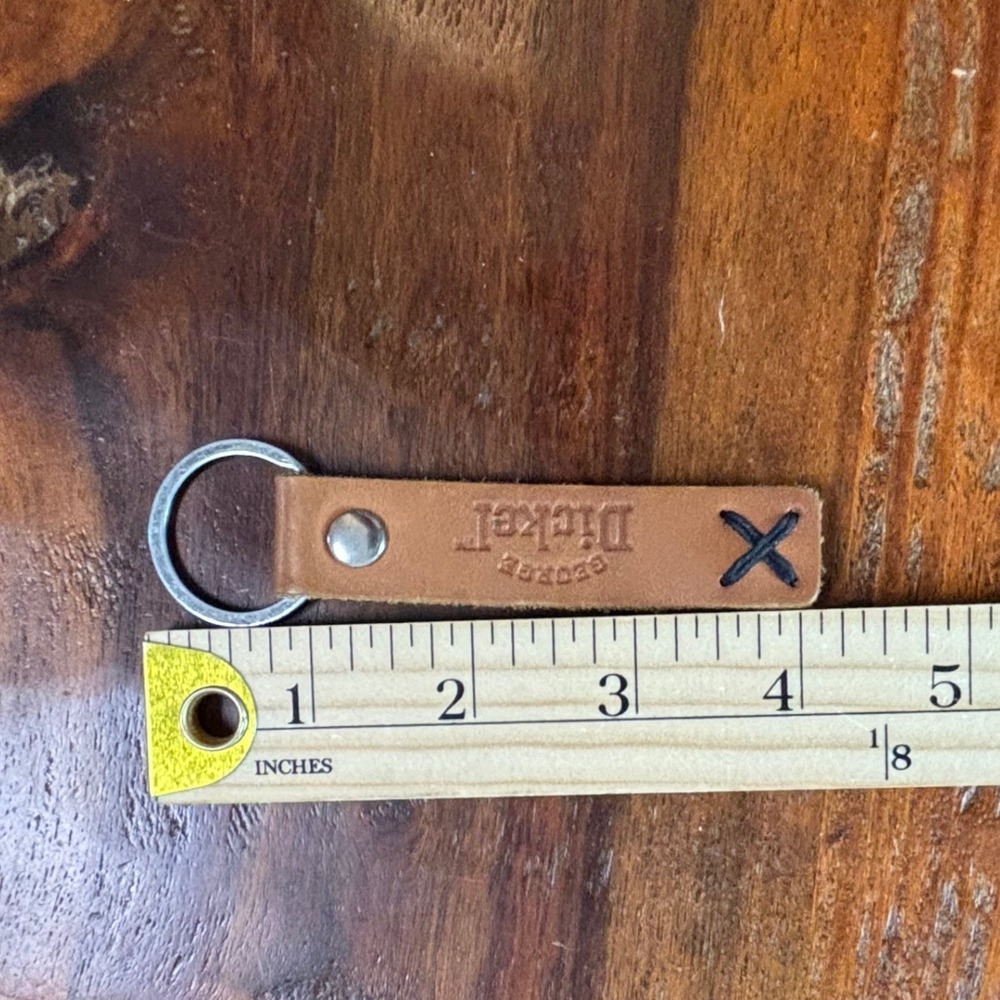 George Dickel Tennessee Whiskey Tan Leather Keychain Rustic Logo Key Fob